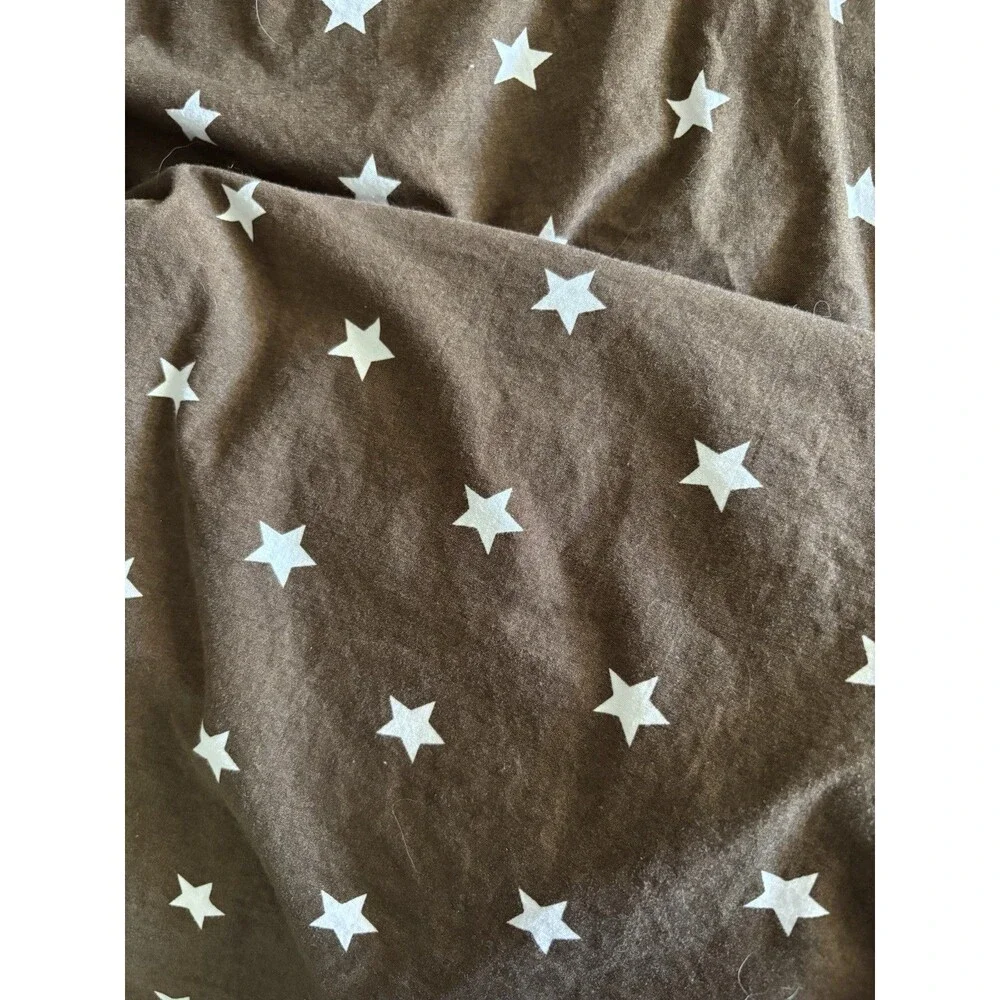 Pottery Barn Kids Twin Duvet Brown With White Star Patterned Fabric